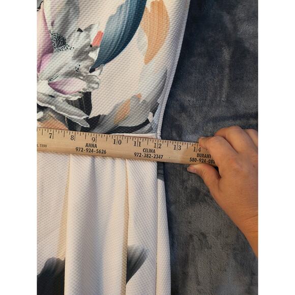 ASOS Off the Shoulder Scalloped Maxi Floral Print Dress Women's 2 - Picture 8 of 10